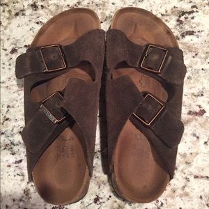Brown Suede Birkis by Birkenstock